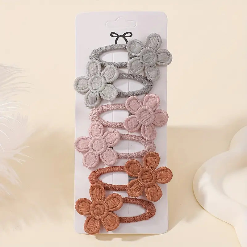 إكسسوارات شعر من 6 قطع من الزهور الملون