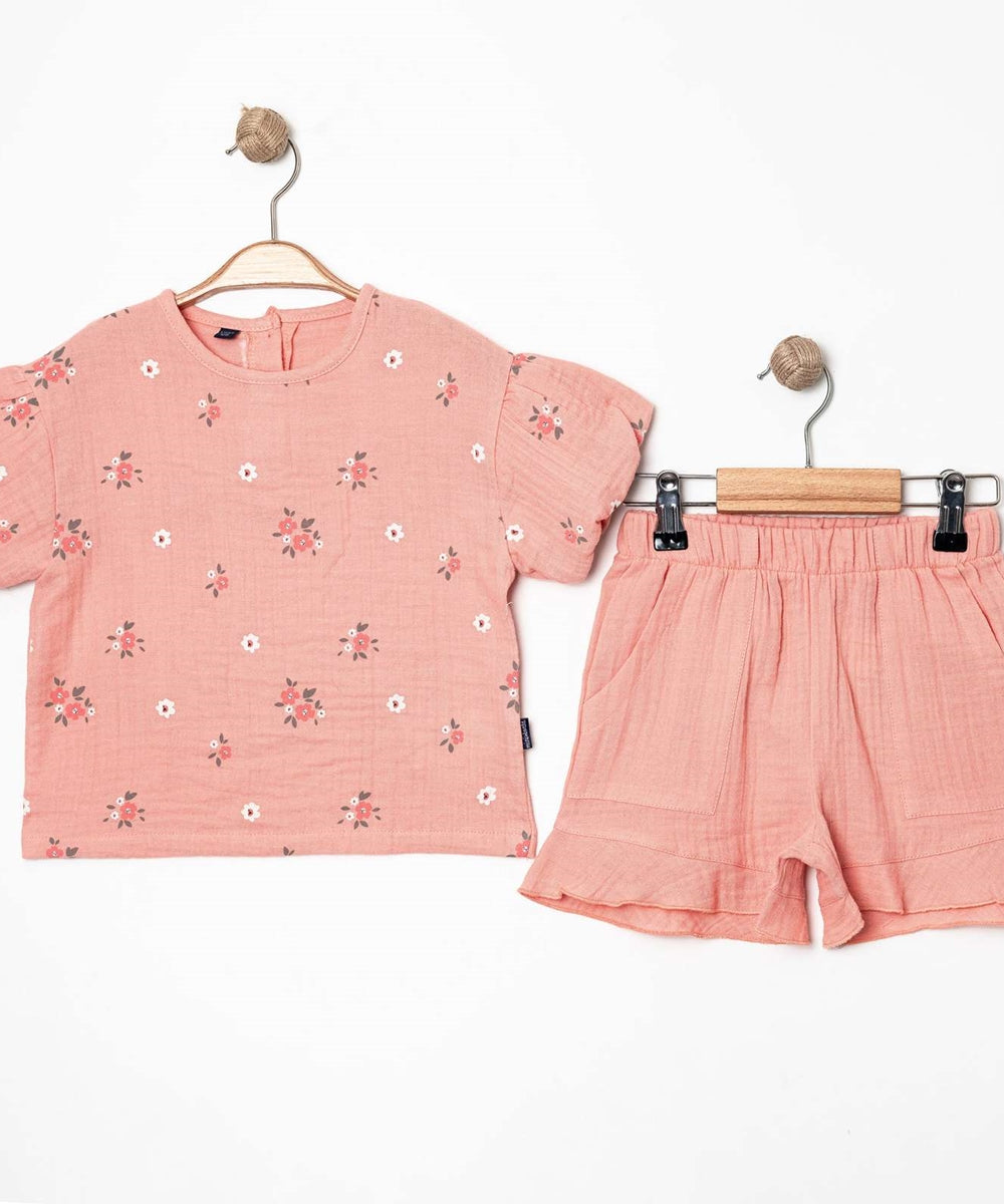 Miniworld طقم طفلة باللون الخوخي المورد من