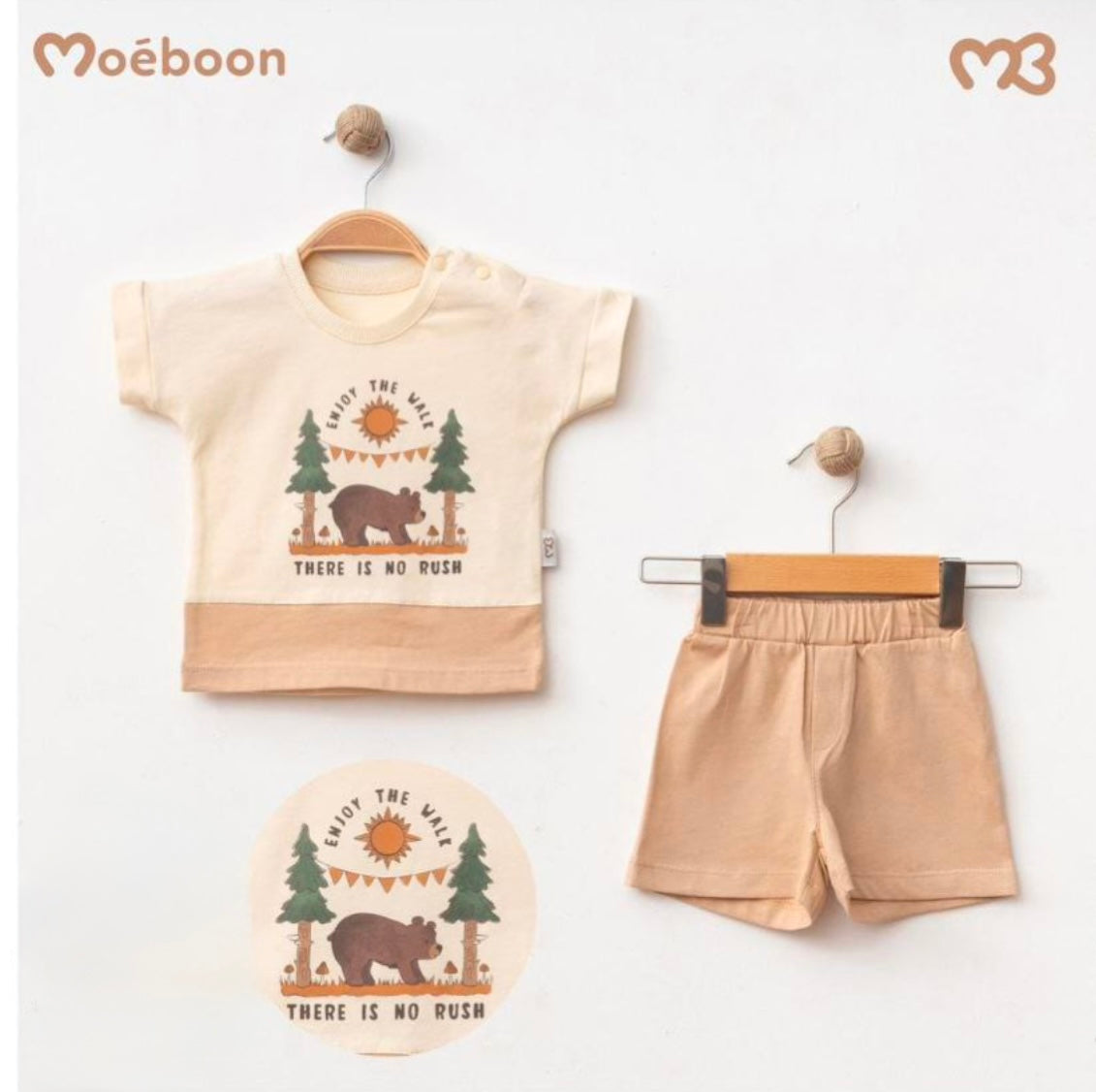 طقم مكون من قطعتين لطفل من Moeboon برسمة دب