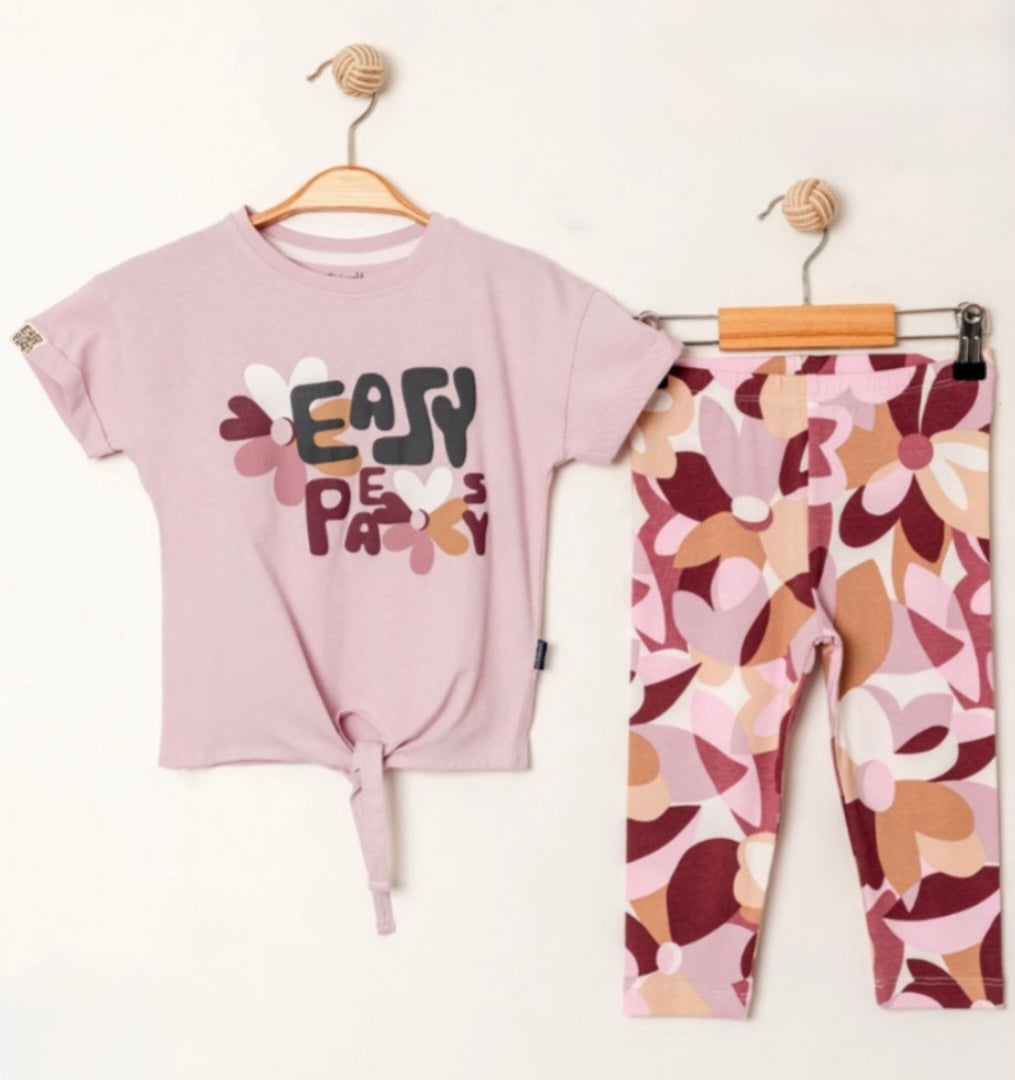 Miniworld طقم طفلة باللون البنفسجي الغامق من