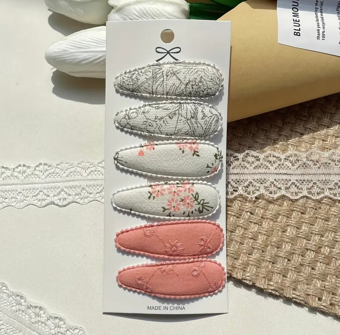 إكسسوارات شعر من 6 قطع من القماش الملون