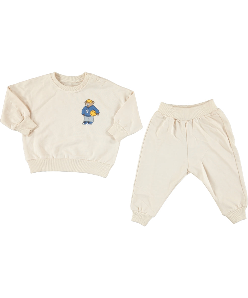 طقم طفل مكون من قطعتين باللون البيج من Favo Kids