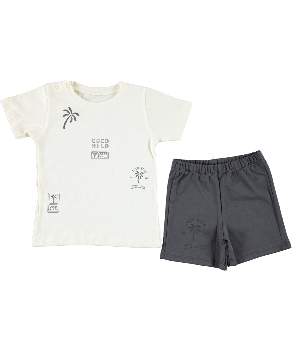 طقم مكون من قطعتين لطفل من Pokipo باللون الاسود