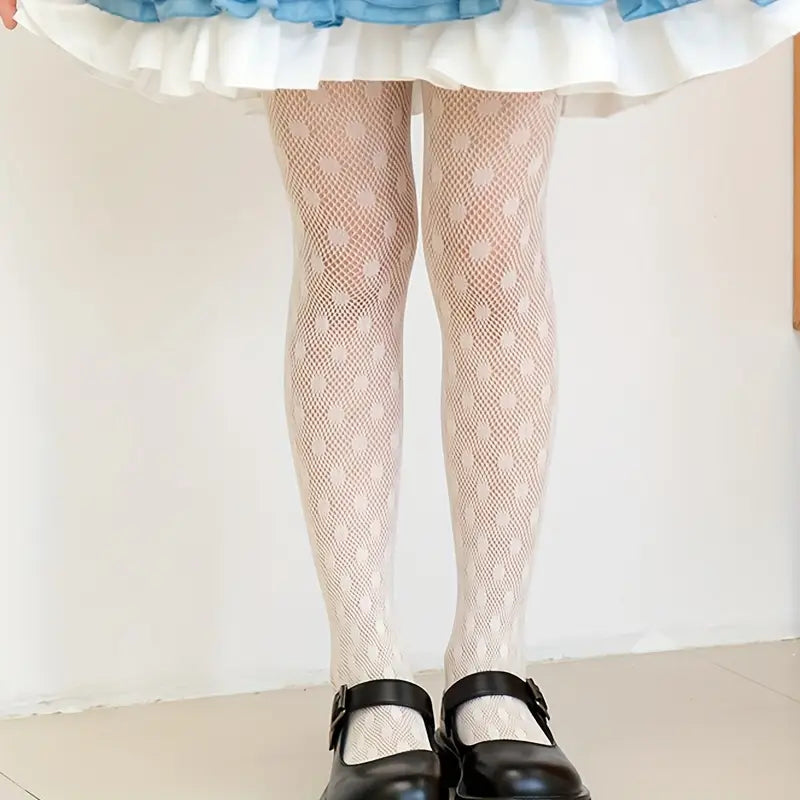 طقم هيلاهوب دانتيل باللون الأبيض للبنات