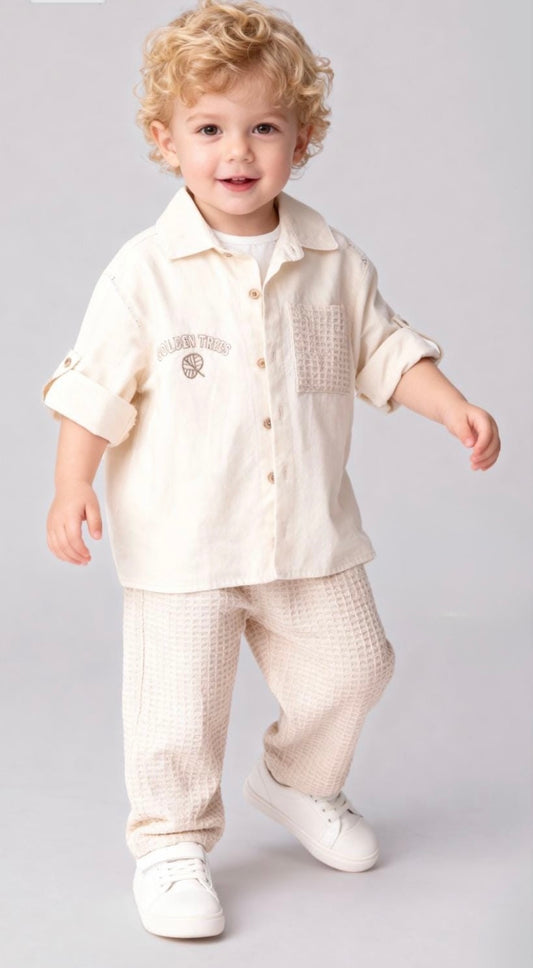 TUFFY  طقم طفل رضيع مكون من قطعتين باللون الابيض من