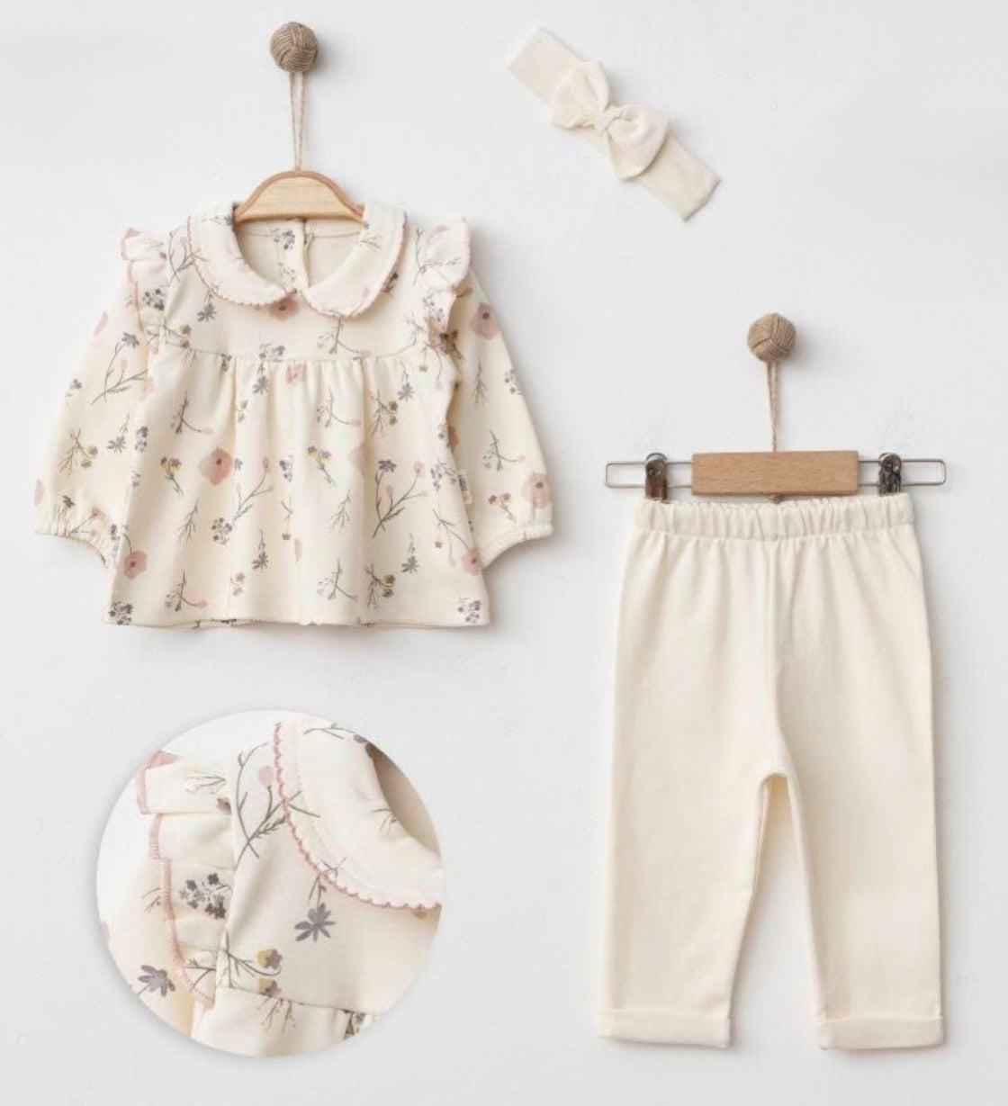 طقم بيج مكون من قطعتين  بربطة شعر  من  SDBABY