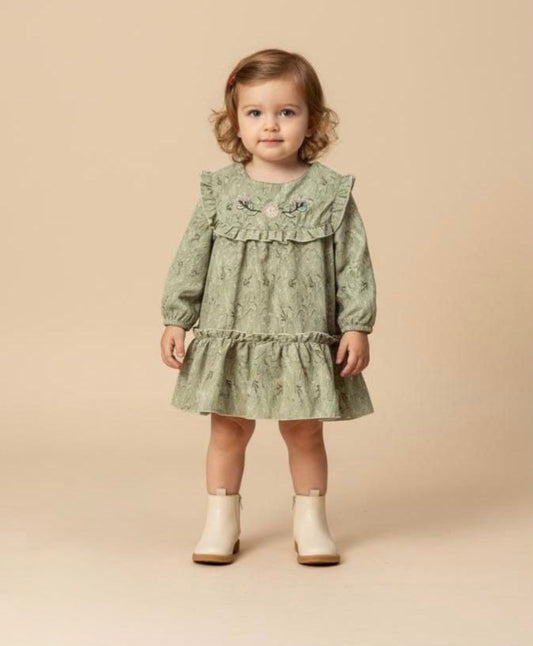 فستان طفلة باللون الاخضر من  TOPKIDS