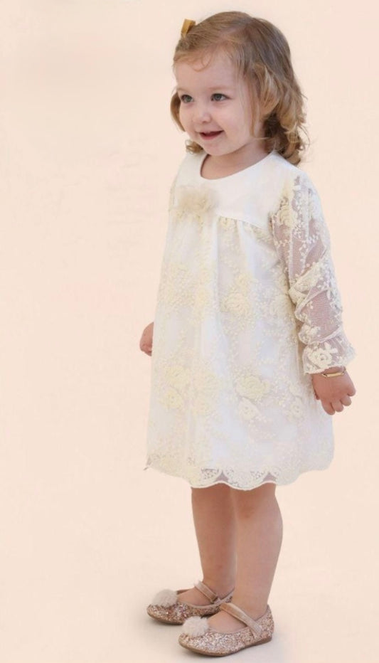 LILAX فستان طفلة باللون البيج من