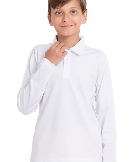 قميص أبيض  من Dassi Kids  بأكمام طويلة