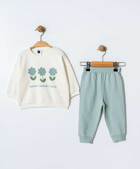 Miniworld  طقم طفلة باللون الاخضر الفاتح من