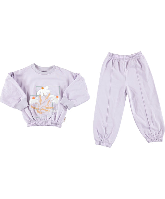 pepelino  طقم طفلة باللون البنفسجي من