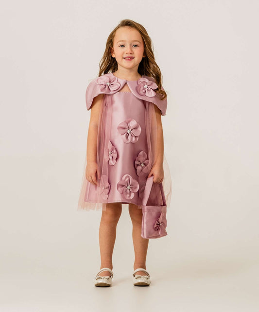 ERAY  فستان بنت باللون الوردي مع شنطة من