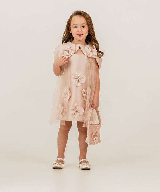 ERAY  فستان بنت باللون البيج مع شنطة من